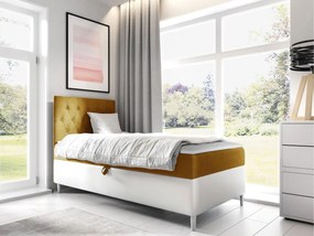 Kontinentálna posteľ Junior Gerdise 1, Strana: ľavá, Rozmer postele: 100x200, Dostupné poťahy: ekokoža Soft 017 (biela) + Fresh 37