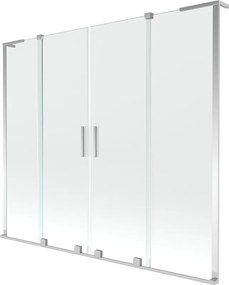 Mexen Velar L Duo, 2-krídlová posuvná vaňová zástena 200 x 150 cm, 8mm číre sklo, chrómová, 896-200-003-02-01