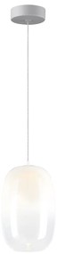 EUlight Závesné svietidlo Vaso, 1x biele sklenené tienidlo, (fi 13cm), w
