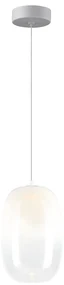 Závesné svietidlo Vaso, 1x biele sklenené tienidlo, (fi 13cm), w