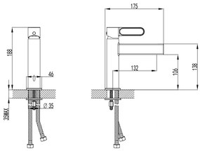 F-Design Zaffiro, umývadlová batéria, čierna matná-ružové zlato, FD1-ZFR-2-25