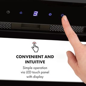 Klarstein Hektor Brilliant Edition, digestor, 52 cm, vstavaný, 506 m³/h, dotykové ovládanie, sklo, čierny