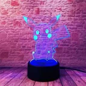 3D LED Lampička Pikachu