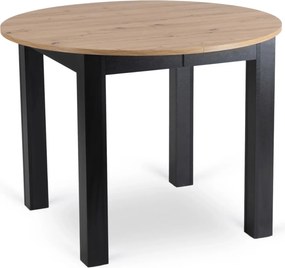 Vintino Jedálenská zostava stôl AMFORA 102-142cm dub artisan čierny + 4 stoličky RODIGO čierne
