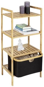 Čierny/prírodný bambusový kúpeľňový regál 44x93,5 cm Ecori - Wenko