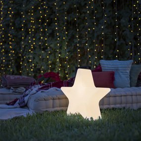 Vianočná stojaca lampa biela 60 cm vrátane nabíjateľného RGBW LED - Nova