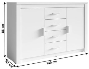Tempo Kondela Komoda, biela, RAMIAK