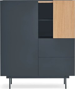 Vysoká komoda v dekore duba v antracitovo-prírodnej farbe 100x120 cm Otto – Teulat