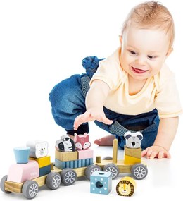 Vláčik PolarB – drevený vláčik s kockami