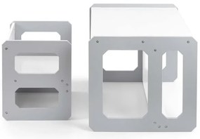 Detský stôl Stella 3v1 sivý so stoličkou