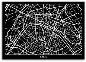 Gario Obraz na plátne Paríž mapa ulíc Rozmery: 60 x 40 cm