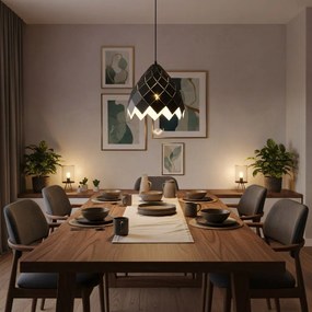 Toolight Toolight, závesná kovová stropná lampa 1xE27 APP338-1CP, čierna, OSW-05019