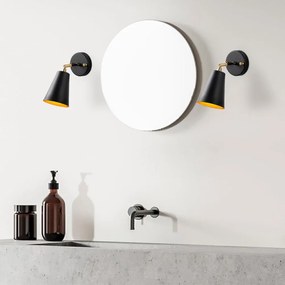 Nástenné svietidlo v čiernej a zlatej farbe ø 10 cm Evander – Opviq lights