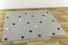 Detský koberec  Stars 09 Mix hviezdičky sivý / viacfarebný
