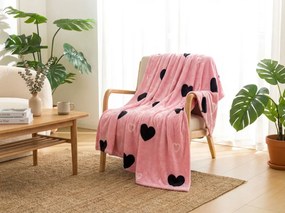 Mikroplyšová deka CORAZON, ružová Rozmer: 200 x 220 cm