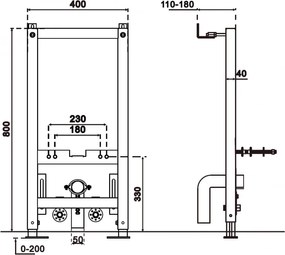 Mexen Tex B, podomietkový rám pre bidet, 61999