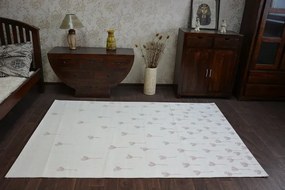 Koberec SIZAL FLAT 48779/526 Kvietky krém ružový