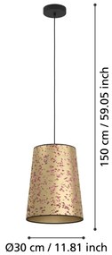 Eglo 390292 - Luster na lanku CASTUERA 1xE27/25W/230V zlatá/ružová