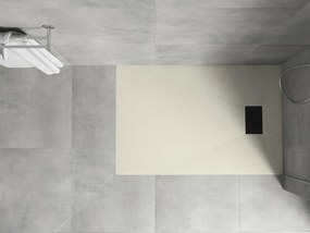 Mexen Hugo, obdĺžniková sprchová vanička, SMC, 120x80cm, béžová, čierna krytka, 42698012-B