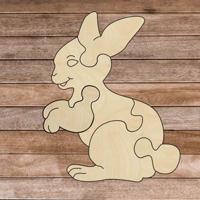 Drevené montessori edukačné puzzle - Zajačik | SENTOP H020 Topoľ H020