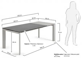 AXIS PORCELAIN GREY rozkladací jedálenský stôl 160 (220) cm