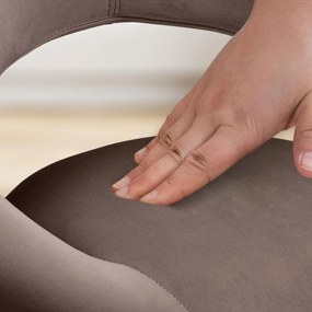 Barová stolička Olinda - zamat, čierny rám - hnedá