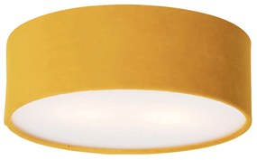 Moderné stropné svietidlo žlté so zlatým vnútrom 30 cm - Drum