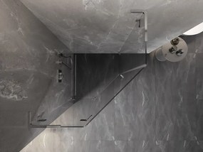 Mexen Lunar, L päťuholníkový sprchový kút naklápací doľava 90 x 90 cm, 8mm číre sklo, chrómový profil, 831L-090L-090P-01-00-L