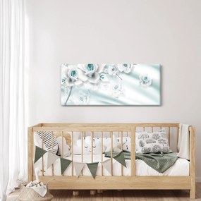 Obraz - Tyrkysové kvety ruží (120x50 cm)