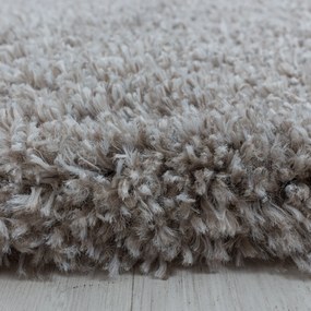 Ayyildiz, Kusový koberec Fluffy Shaggy 3500 beige kruh, 160x160 (priemer) kruh, béžová, obývacia izba