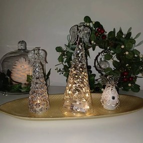 DECOLED Sklenený anjel, 6,5 x 10 cm