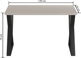 Vintino Jedálenský stôl VELORA 120 × 68 cm – kašmír / čierna oceľ