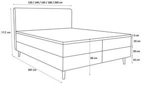 Jednolôžková posteľ 120 cm Napoli Bonell (krémová) (s roštom, s úl. priestorom). Vlastná spoľahlivá doprava až k Vám domov. 1082438