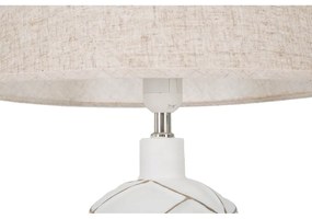Stolová lampa s textilným tienidlom v bielo-krémovej farbe (výška 60 cm) Lines – Mauro Ferretti