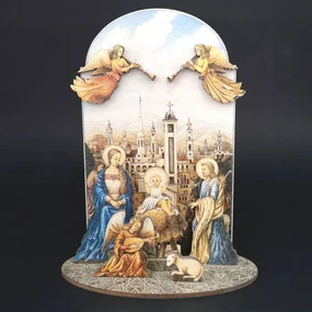 AMADEA Drevený skladací betlehem 3D 19 cm