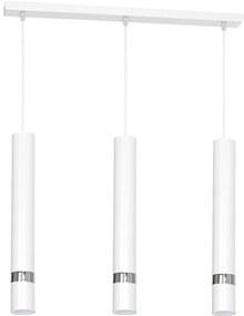 Závesné svietidlo Joker, 3x biele kovové tienidlo, w/ch