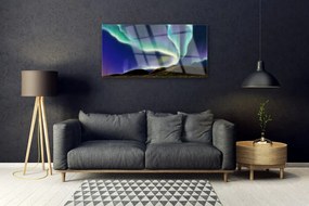 Obraz na skle Polárna žiara krajina 125x50 cm