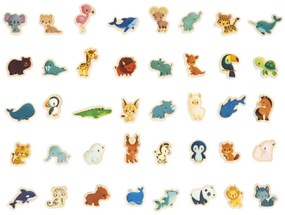 Magnetická mapa sveta - Kde žijú zvieratká - 40 ks