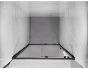 Mexen Exo, posuvné dvere do otvoru 105x200 cm, 6mm číre sklo, čierny profil, 8151-105-000-70-00