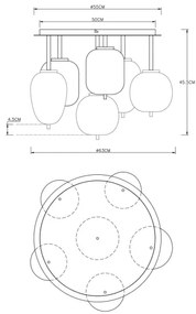 Globo 15345-6D - Prisadený luster BLACKY 6xE14/40W/230V čierna