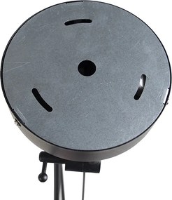 Závesné svietidlo čierne s plyšovými tienidlami páv s zlatom 35 cm 2-žiarovkové - Blitz