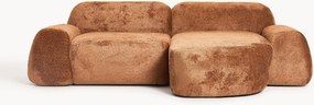 Modulárna rohová pohovka z plyšového buklé Wolke (3-miestna)