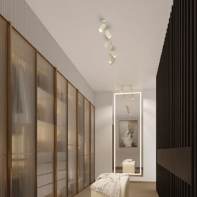 Bodové svietidlo Karbon, 1x béžové kovové tienidlo, (možnosť polohovania), vypínač