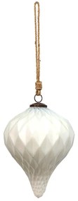 Biela anik sklenená ozdoba Vinett XL - Ø 16*20 cm