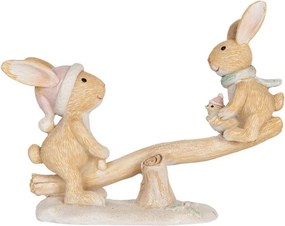 Decorative Figurine Rabbit 16x6x11 Cm Brown Plastic - 16*6*11 cm