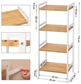 Bambusová regál Sonja hnedý