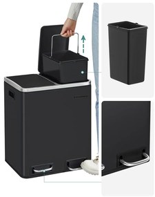 Recyklačný odpadkový kôš SONGMICS  LTB30BK