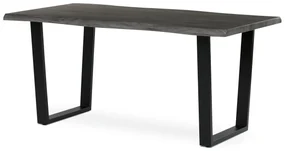 Autronic - Stůl jídelní, 160x90x75 cm, MDF deska, dekor šedý dub, kovová nohy ve tvaru U, černý matný lak - HT-F4216 GREY AKCE NOVINKA