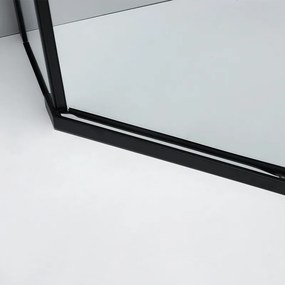 BPS-koupelny Päťuholníkový sprchový kút KZ91B BL 90x90 čierna/transparent - bez vaničky