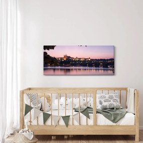 Obraz Pražského hradu a Vltavy (120x50 cm)